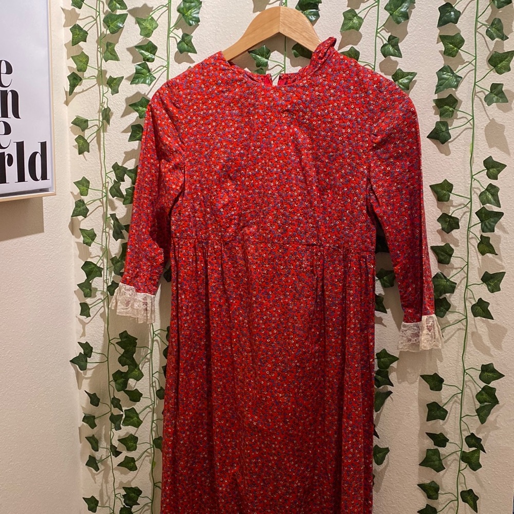 COTTAGE CORE PRARIE// vintage 60s/70s handmade maxi dress